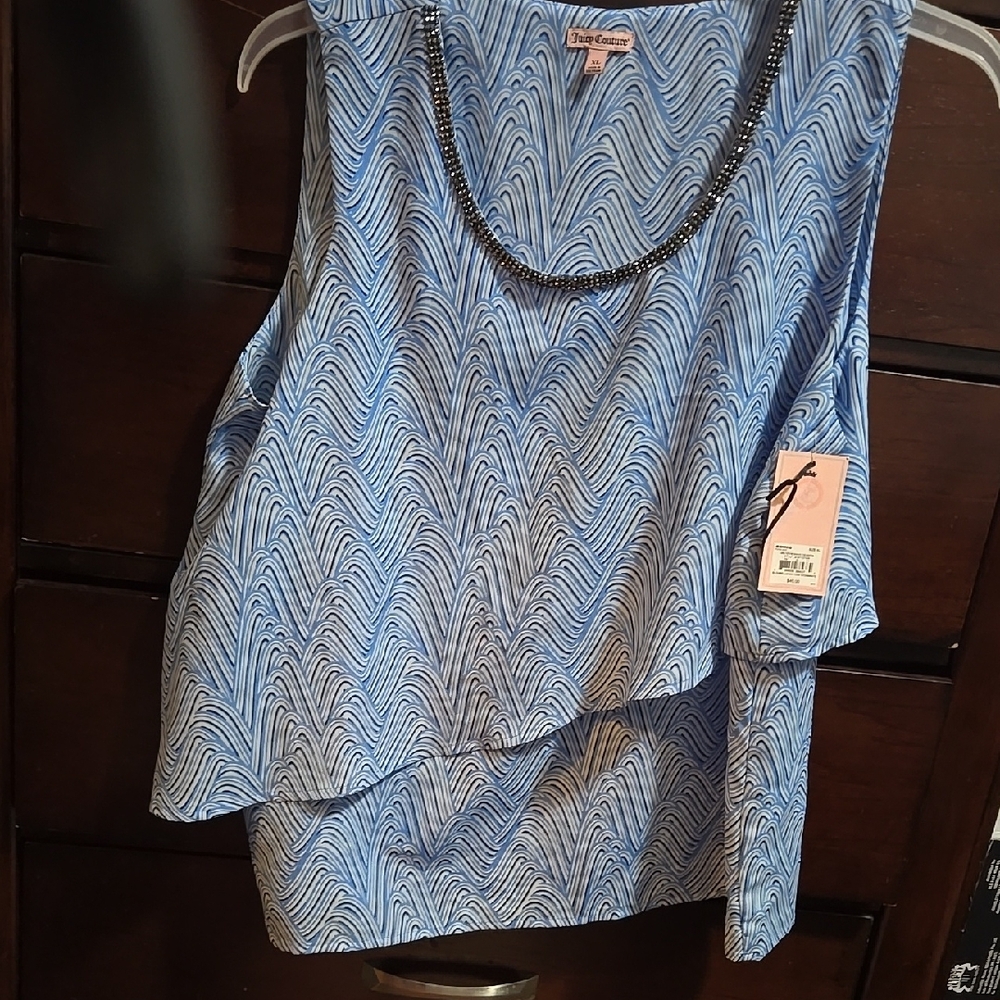 Blue Patterned Women's Top